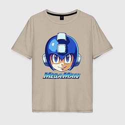 Футболка оверсайз мужская Mega Man - Rockman, цвет: миндальный