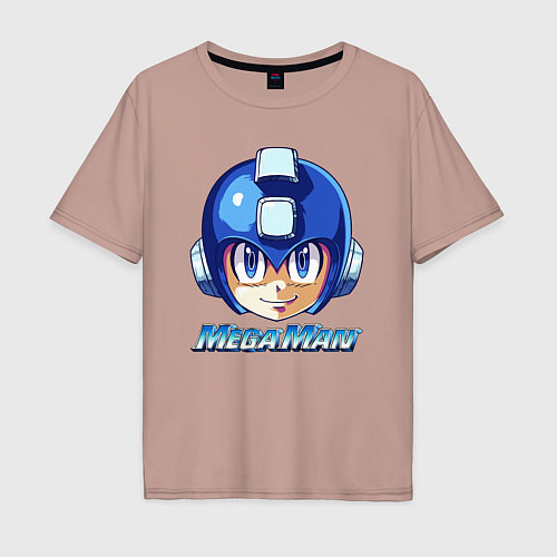 Мужская футболка оверсайз Mega Man - Rockman / Пыльно-розовый – фото 1