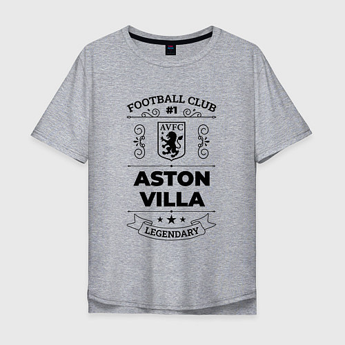 Мужская футболка оверсайз Aston Villa: Football Club Number 1 Legendary / Меланж – фото 1