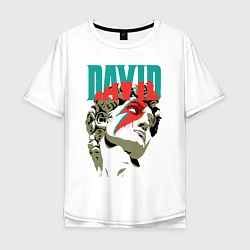 Футболка оверсайз мужская Давид Bowie, цвет: белый