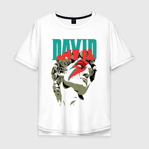 Мужская футболка оверсайз Давид Bowie / Белый – фото 1