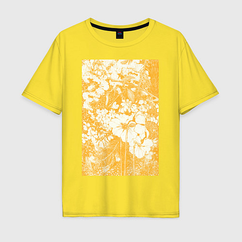 Мужская футболка оверсайз Lente Нарциссы / Желтый – фото 1
