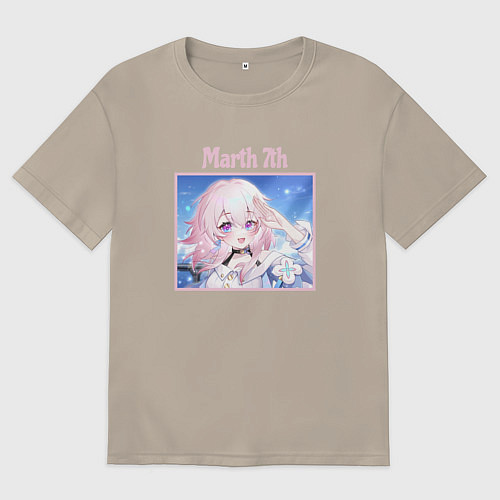 Мужская футболка оверсайз Улыбка 7 марты Honkai star rail / Миндальный – фото 1