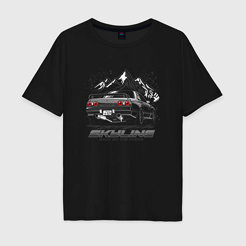 Мужская футболка оверсайз Nissan Skyline Скайлайн / Черный – фото 1