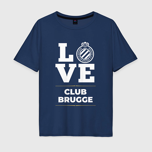 Мужская футболка оверсайз Club Brugge Love Classic / Тёмно-синий – фото 1