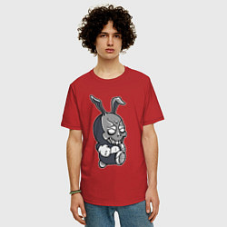 Футболка оверсайз мужская Cool hare Hype Крутой заяц Шумиха, цвет: красный — фото 2