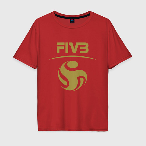 Мужская футболка оверсайз FIVB ВОЛЕЙБОЛ ЛОГО / Красный – фото 1