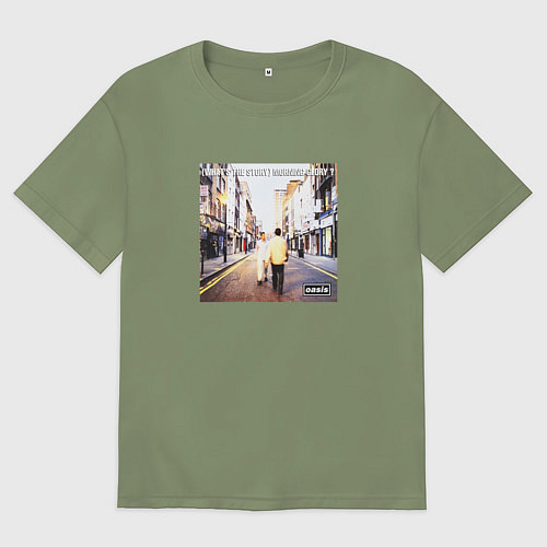 Мужская футболка оверсайз WHATS THE STORY MORNING GLORY? / Авокадо – фото 1