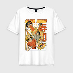 Мужская футболка оверсайз Alien Sushi