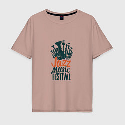 Футболка оверсайз мужская Jazz - Festival, цвет: пыльно-розовый