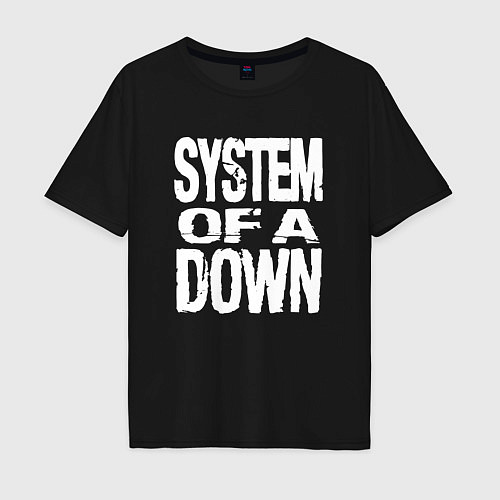 Мужская футболка оверсайз System of a Down логотип / Черный – фото 1