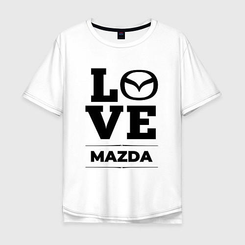 Мужская футболка оверсайз Mazda Love Classic / Белый – фото 1