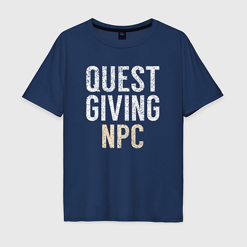 Мужская футболка оверсайз Дающий квест NPC / Тёмно-синий – фото 1