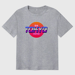 Мужская футболка оверсайз Retrowave Tokyo