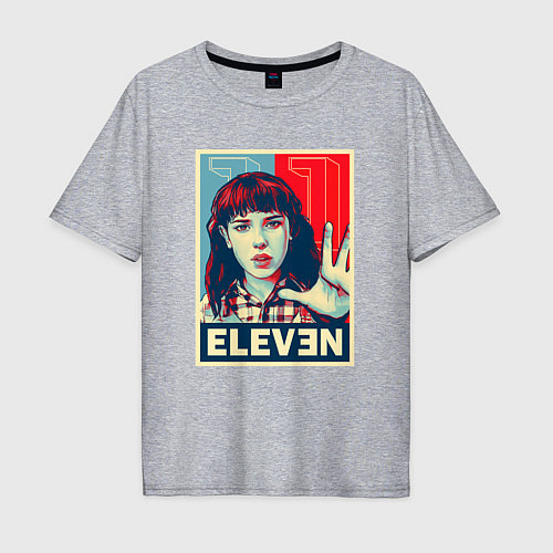 Мужская футболка оверсайз Stranger Things Eleven / Меланж – фото 1