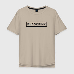 Футболка оверсайз мужская BLACKPINK LOGO, цвет: миндальный