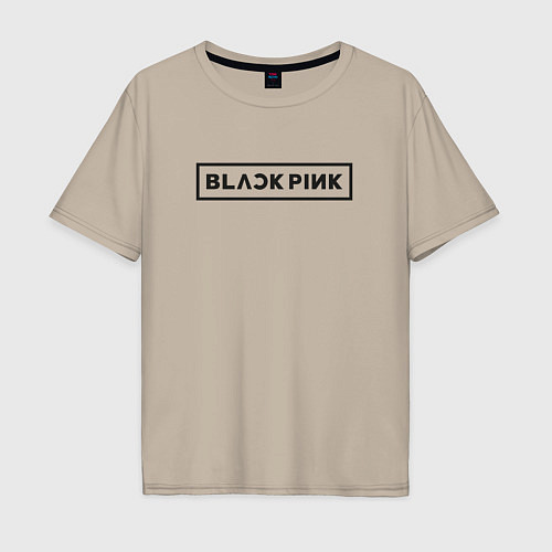 Мужская футболка оверсайз BLACKPINK LOGO / Миндальный – фото 1