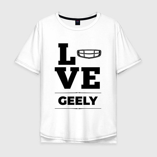 Мужская футболка оверсайз Geely Love Classic / Белый – фото 1