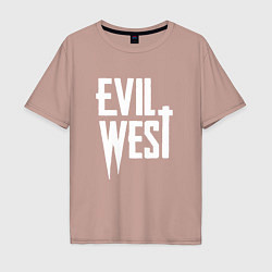 Мужская футболка оверсайз Evil west logo