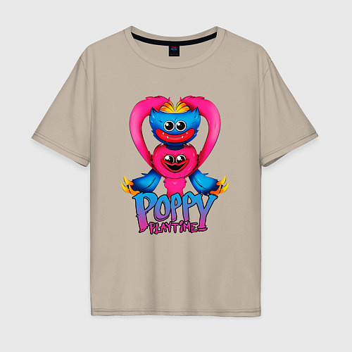 Мужская футболка оверсайз POPPY PLAYTIME HAGGY WAGGY AND KISSY MISSY ПОППИ П / Миндальный – фото 1