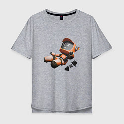 Мужская футболка оверсайз Падающий робот с логотипом