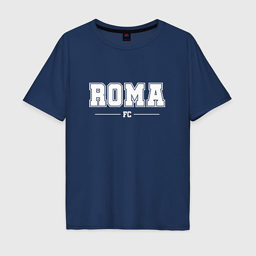 Мужская футболка оверсайз Roma Football Club Классика / Тёмно-синий – фото 1