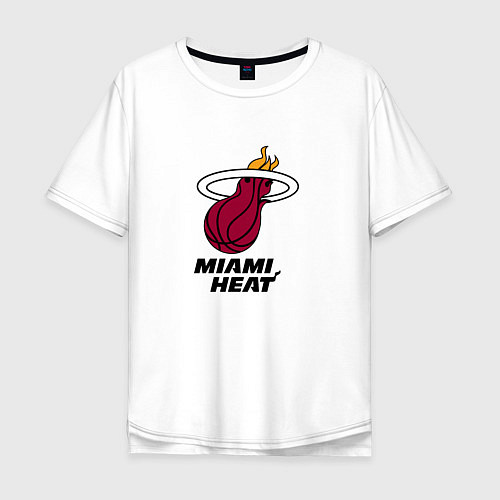 Мужская футболка оверсайз Майами Хит NBA / Белый – фото 1