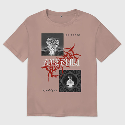 Мужская футболка оверсайз Polyphia / Пыльно-розовый – фото 1