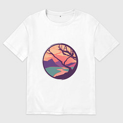 Мужская футболка оверсайз Оранжевое небо