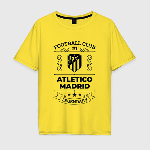 Мужская футболка оверсайз Atletico Madrid: Football Club Number 1 Legendary / Желтый – фото 1