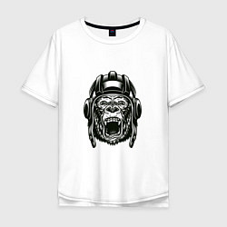 Мужская футболка оверсайз MONKEY IN A TANK HELMET