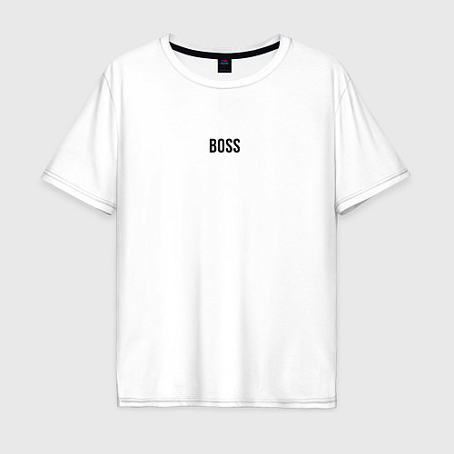 Мужская футболка оверсайз Boss Black Text / Белый – фото 1