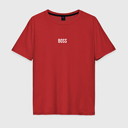 Мужская футболка оверсайз Boss White Text