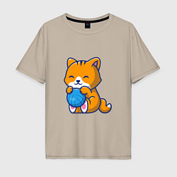 Мужская футболка оверсайз Рыженький котик