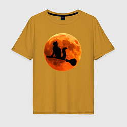 Мужская футболка оверсайз Halloween Cat