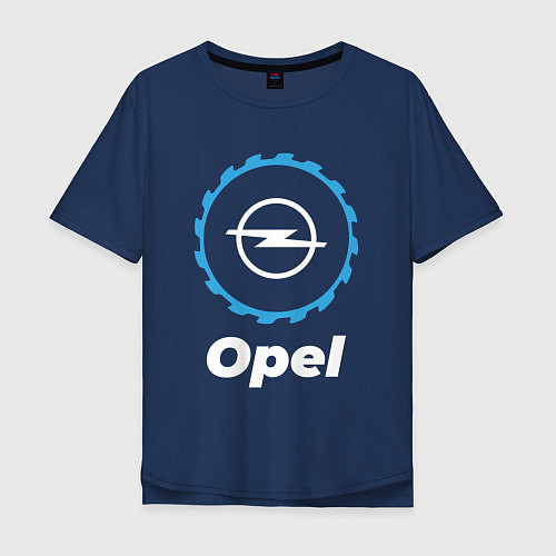 Мужская футболка оверсайз Opel в стиле Top Gear / Тёмно-синий – фото 1