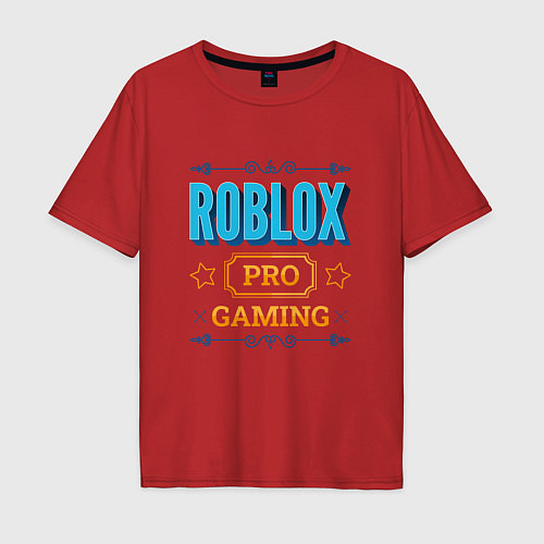 Мужская футболка оверсайз Игра Roblox PRO Gaming / Красный – фото 1