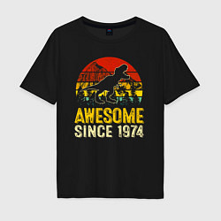 Мужская футболка оверсайз Потрясающий динозавр 1974 года