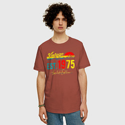 Футболка оверсайз мужская Vintage est 1975 Limited Edition, цвет: кирпичный — фото 2