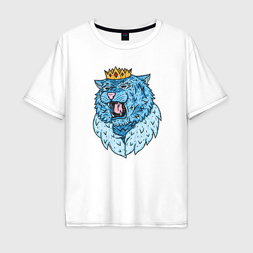 Мужская футболка оверсайз The King of the Ice Tigers / Белый – фото 1