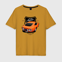 Мужская футболка оверсайз Vintage Tron Ретро-автомобиль