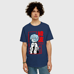 Футболка оверсайз мужская Рей Аянами ПИЛОТЫ ЕВЫ 00, цвет: тёмно-синий — фото 2