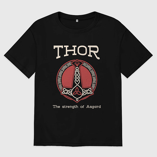 Мужская футболка оверсайз Thor strenght of Asgard / Черный – фото 1