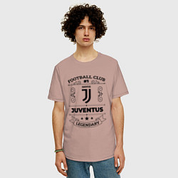 Футболка оверсайз мужская Juventus: Football Club Number 1 Legendary, цвет: пыльно-розовый — фото 2