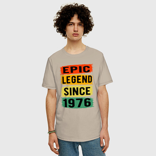 Мужская футболка оверсайз Эпичная легенда с 1976 года / Миндальный – фото 3