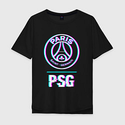 Мужская футболка оверсайз PSG FC в стиле Glitch