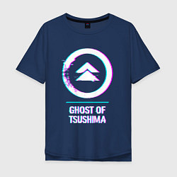 Мужская футболка оверсайз Ghost of Tsushima в стиле Glitch Баги Графики