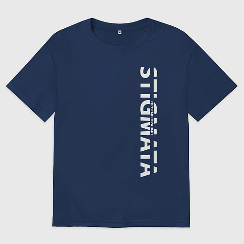 Мужская футболка оверсайз Stigmata ПРОТИВ ПРАВИЛ / Тёмно-синий – фото 1