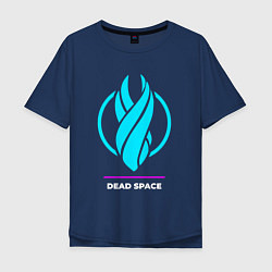 Мужская футболка оверсайз Символ Dead Space в неоновых цветах