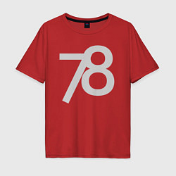 Футболка оверсайз мужская Огромные цифры 78, цвет: красный